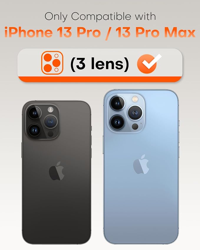 TOCOL Camera Lens Protector for iPhone 13 Pro Max/iPhone 13 Pro Tempered Glass HD Individual Scratch Resistant Camera Cover Accessories Case Friendly 2 Pack（Sierra Blue） - Image 2