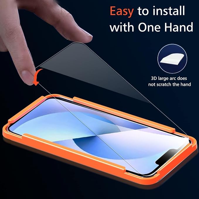 Ferilinso 3 Pack Screen Protector for iPhone 14 / iPhone 13, Tempered Glass | 9H+ Hardness, Military-Grade Shatterproof, HD Clear, Case Friendly, Easy Installation Bubble Free, with Camera Lens Protector - Image 3