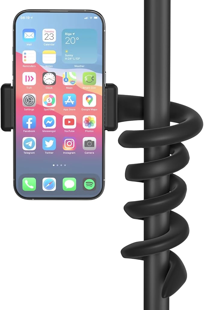 Universal Mic Stand Phone Holder for Microphone Stand Fits Most 3.5" - 7.5" Smartphones - Flexible Cell Phone Holder for Mic Stand, Drum Stand Phone Mount, Music Stand Phone Holders for Any Poles by CHUNXIAO