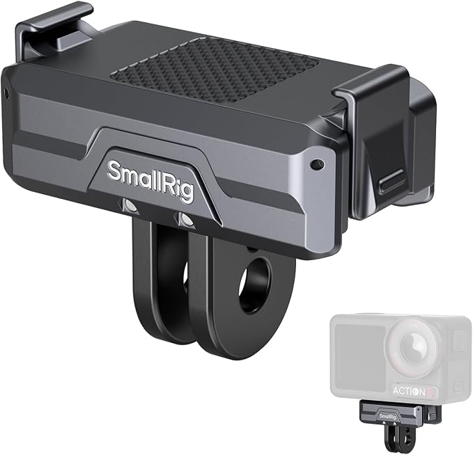 SMALLRIG Magnetic Mount Adapter for DJI Action 5/4/3/Osmo 360-3662B | Quick-Release Aluminum Base with 1/4" Thread, Foldable Connector for Tripods/Selfie Sticks/Vlogging Accessories by SmallRig