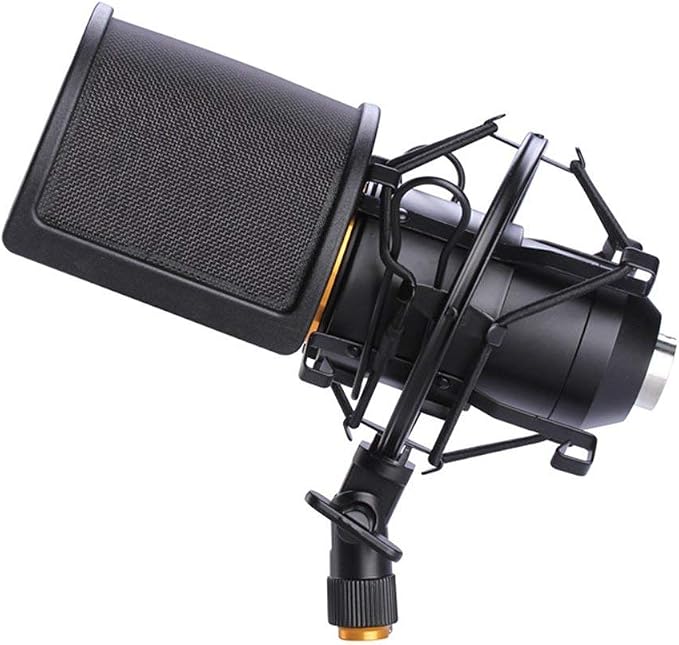 Microphone Shock Mount with Pop Filter, Mic Anti-Vibration Suspension Shock Mount Holder Clip for Diameter 46mm-51mm Microphone - Image 8