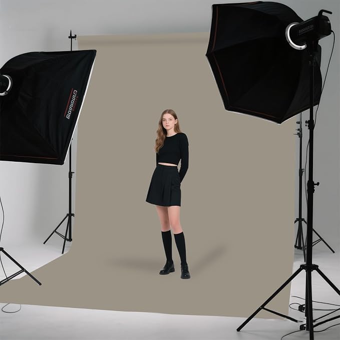 Grey Photo Backdrop for Photoshoot Background Photography 8x10ft | Polyester, Portrait Studio Photographic, Streaming Video Shooting - Image 4