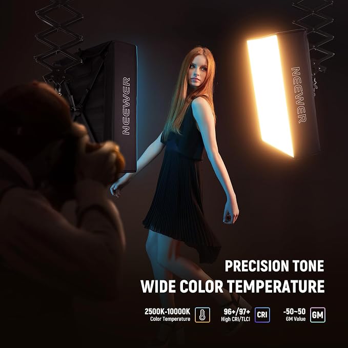 NEEWER 115W Flexible LED Video Light, Studio RGB Panel Light Mat Kit with Softbox APP/2.4G/DMX Control 2500K-10000K 14700lx/0.5m CRI96+, Key Lighting for Photography Streaming Video Recording, FL100C - Image 2