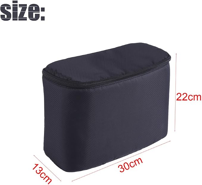 Camera Insert Bag, Universal Liner Lens Pouch DSLR SLR Padded Insert Case Partition Inner Bag with Hanging Strap Shockproof for Mirrorless Cameras, Lenses(Black) - Image 7
