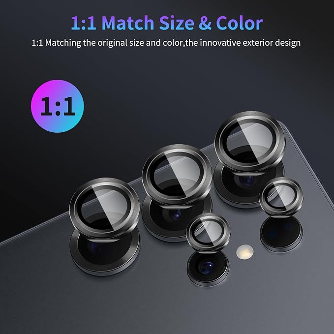 Camera Lens Protector for Samsung Galaxy S25 Ultra,1 Pack | Tempered Metal Glass Camera Cover Film,HD Clear,Anti-Scratch Lens Screen Protector Film,Case Friendly,Black Titanium - Image 5
