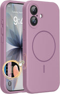 Miracase Silicone & Magnetic for iPhone 17 Case, Blackcurrant | Compatible with MagSafe, Silicone Camera Control Cover, Soft Microfiber Lining, Shockproof Drop Protection Phone Case for 17 by Miracase