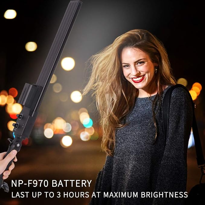 Battery Powered Photography Light Outdoor Portable Handheld Wand | LED Video Light Stick Dimmable 2800K-5500K Photo Studio Light Kit with NP-F970 Li-ion Battery and Stand for Portrait, YouTube - Image 4