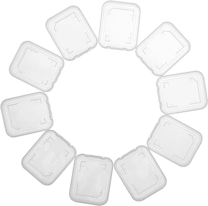 Transparent Standard SD SDHC Memory Card Case Holder Box Storage Boxes (Pack of 10) by UTENEW