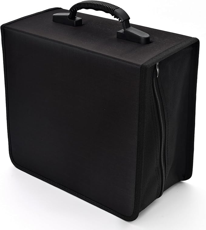 alavisxf xx CD Case, 432 Capacity Nylon Heavy Duty Organizer Wallet for Car | CD DVD Binder, Portable Handle, Zipper Closure, Anti-Slip Sleeves, Movie Media Disc Storage, for Home Office Travel by alavisxfxx