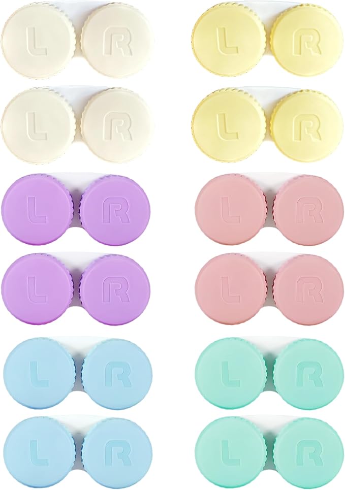 12 Pack Contact Lens Case, Portable Contact Case for Travel Outdoor Home Office Dormitory and Daily Use,Colorful by YKuzLx