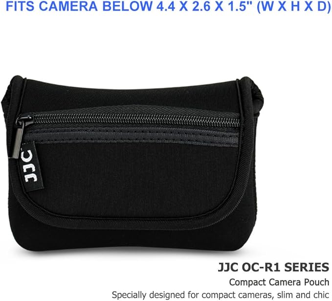 JJC Compact Camera Case Pouch for Sony RX100 VII Kodak Pixpro FZ45, Black | for Sony RX100 VI VA IV DSC-W830 Kodak Ektar H35N Canon SX620 SX610 SX720 ELPH 190 ELPH 180 & More Cameras, Neoprene Material - Image 2