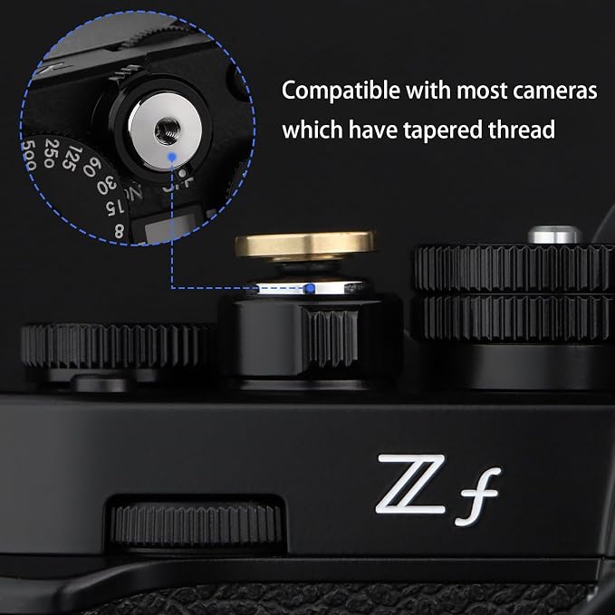 Haoge 12mm Copper Shutter Release Button for Fujifilm X-E5 GFX100RF XT5 XT50 X100V X100VI X-Pro3 Nikon Zf DF and Leica D-LUX 8 q3 M10 M-11 Sony RX1R III Concave Surfacel,New Version: Diameter 12mm - Image 3