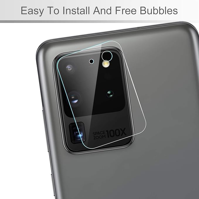 Orzero (4 Pack Camera Lens Protector Compatible for Samsung Galaxy S20 Ultra, Protector de Cámera Flexible Glass (Not Tempered Glass) (2.5D Arc Edges),HD Anti-Scratch Bubble-Free - Image 5