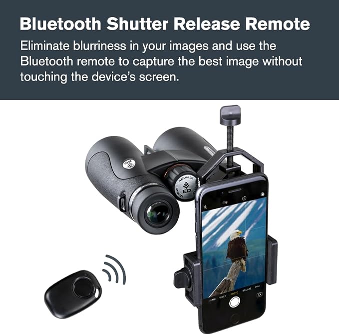 Celestron Smartphone Adapter & Bluetooth Remote for Telescope Eyepieces | Phone Adapter for Telescopes, Binoculars & Spotting Scopes, Bluetooth Camera Remote, Capture Images & Video, Travel–friendly - Image 5
