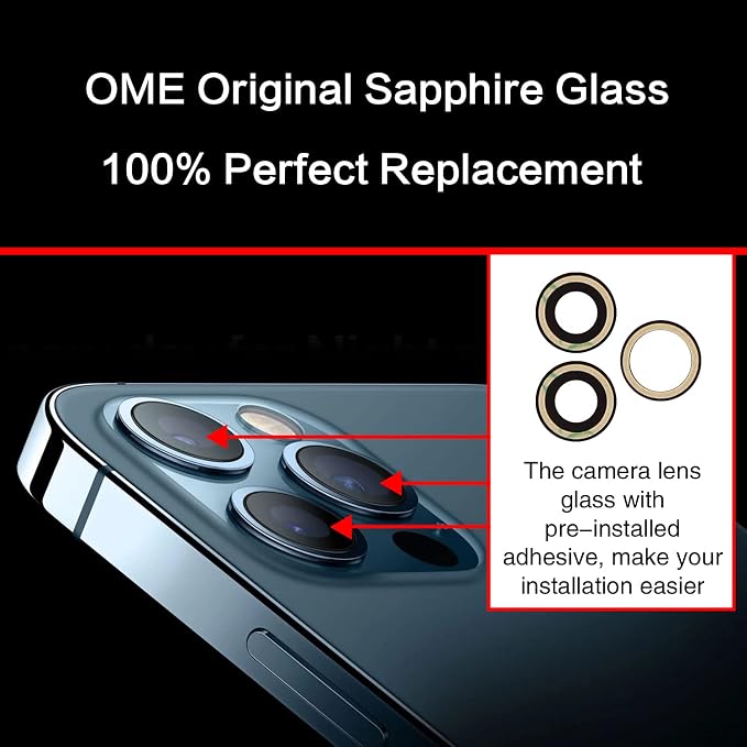 2PCS ASDAWN Back Rear Camera Lens Glass Replacement for iPhone 12 Pro 6.1 Inches with Pre-Installed Adhesive,Back Lens Glass with Installation Manual + Repair Tool Set - Image 5