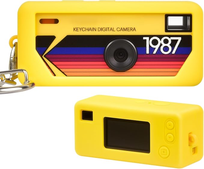 Silicone Case for Kodak CHARMERA Millennium Keychain Mini Digicam Blind Box | Soft Keychain Camera Sleeve, Precise Cutouts, Case-On Charging & SD Card Access, For Collectors & Daily Carry, Yellow by paiyule
