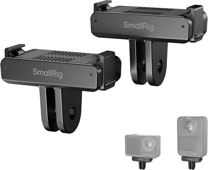 SMALLRIG Quick Release Mount 2-Pack for DJI Osmo 360/Action 5 Pro/4/3-5813 | 2-Prong Mount Adapter for Magic Arm/Selfie Stick/Crab Clamp, for DJI Osmo 360 & Action 5 Pro/4/3 by SmallRig
