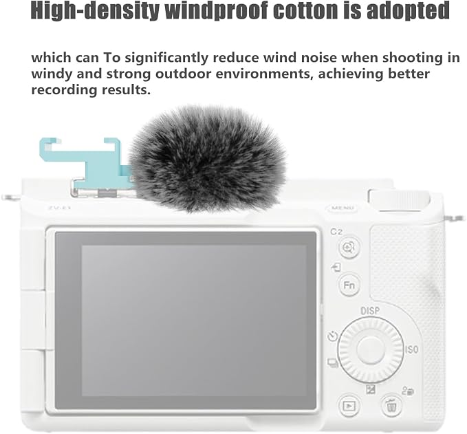 (2 Pack) Cold Shoe Adapter for Sony ZV-1,ZV-1 II,ZV-1F,ZV-E10,ZV-E1M2/ZV-E1 | Can be equipped with a mic and a fill light,for vlogging;fur reduces wind noise,Weighs as little as 6g,Non-slip,plug and play - Image 5