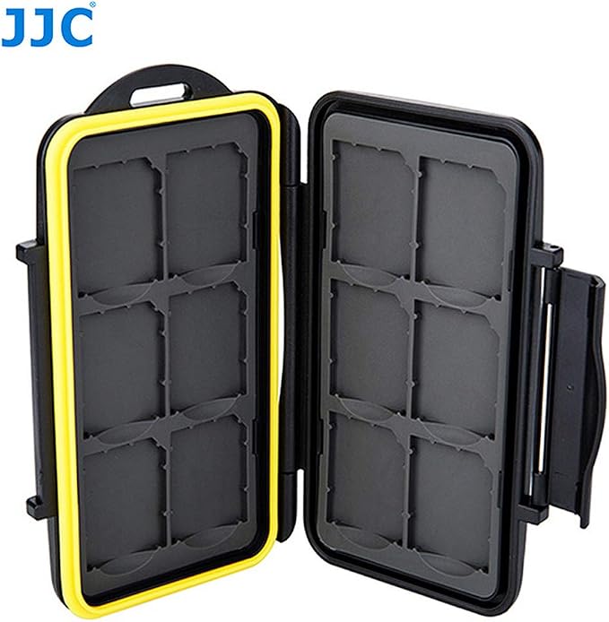 JJC MC-SD12 Water-Resistant Holder Storage Memory Card Case for 12 SD Cards (Black) - Image 6