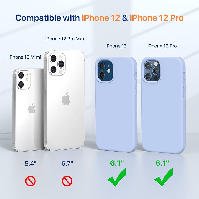 miracase Compatible with iPhone 12 Case and iPhone 12 Pro Case, Liquid Silicone Gel Rubber Full Body Protection Shockproof Drop Protection Phone Case for iPhone 12/12 Pro 6.1 inch, Clove Purple | Liquid Silicone Gel Rubber Shockproof Drop Protection Ph... - Image 2