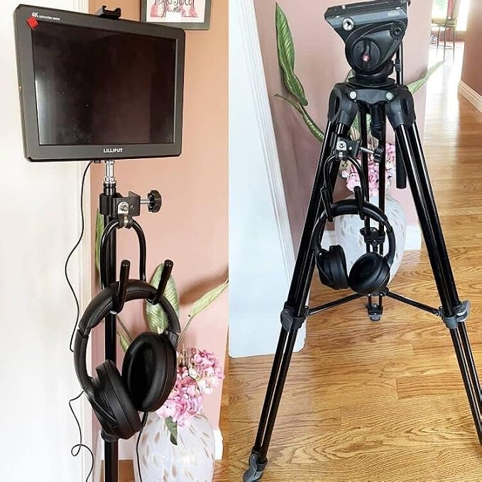 Pmsanzay Mic Microphone Stand Tambourine Hanger, Headphone Headset Holder Clip Stand, Easy to fit on Music or Microphone Stand for Tambourine, Cowbell, Headphones - Keep Tambourine Within Reach. - Image 7