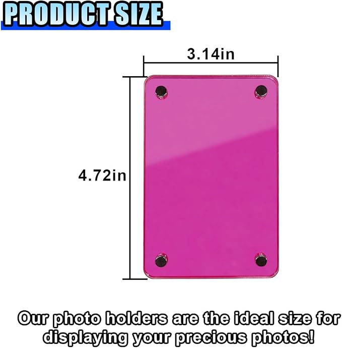Car Sun Visor Photo Holder, Magnetic Car Visor Decoration Picture Frame, Universal Car Personalized Photo Clip, Car Accessories Present for Display Your Photographs (Large Pink) - Image 2