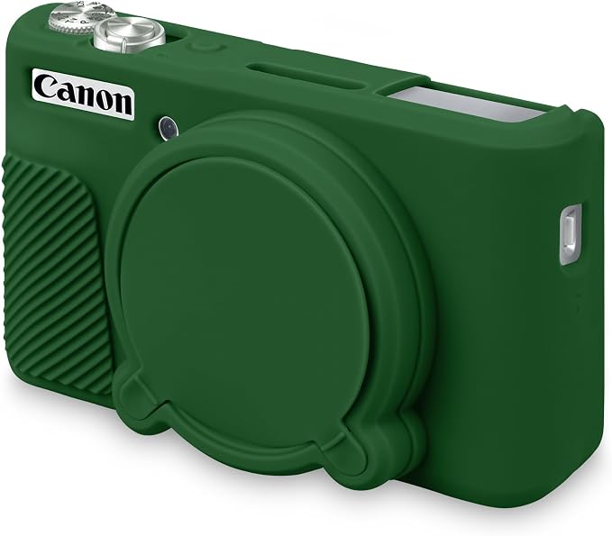 BOVKE Silicone Camera Case for Canon PowerShot SX740 / SX730 Digital Camera, SX740 HS Soft Protective Case Cover Rubber Camera Slim Fit Sleeve with Removable Lens Cover, Green by BOVKE