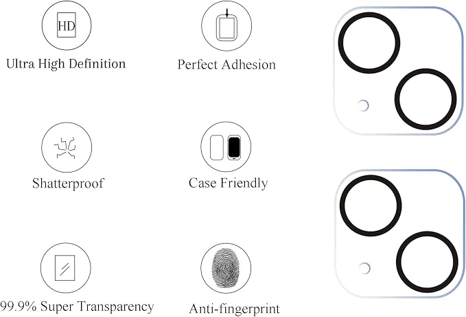 Ailun 2 Pack Camera Lens Protector for iPhone 13 & iPhone 13 Mini | Tempered Glass, Ultra HD, Anti-Scratch, Easy to Install, Case Friendly, Does not Affect Night Shots - Image 2
