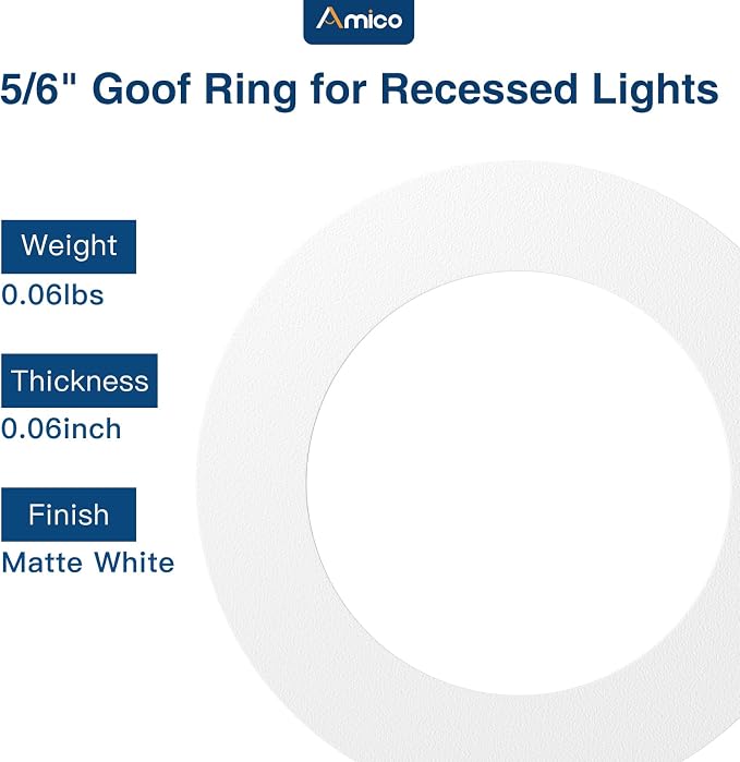 Amico Goof Rings for 6 Inch Recessed Lights, 24 Pack, White | Can Light Trim Ring Cover, Outer Diameter 8.6-inch, Inner Diameter 6.2-inch, Durable Plastic Design - Image 7