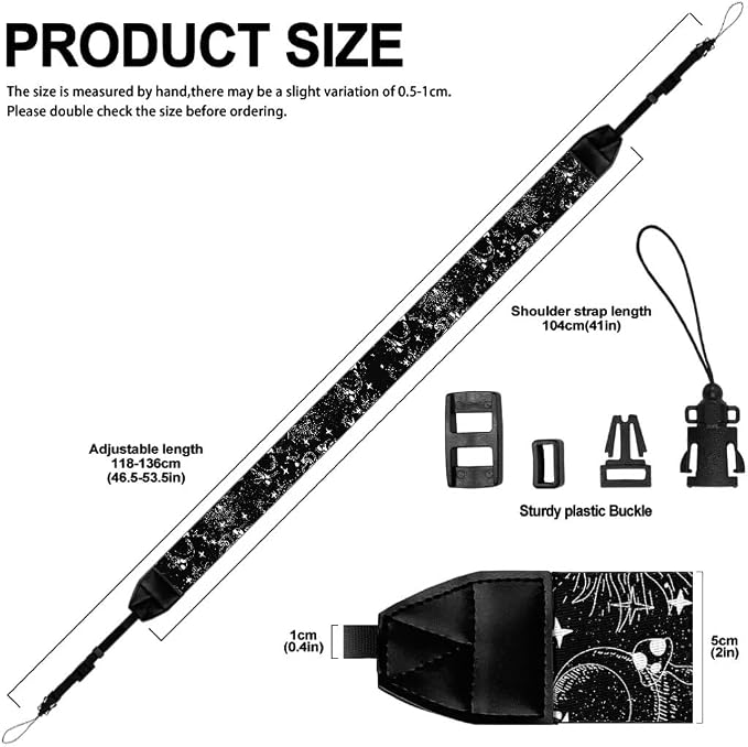 Coldinair Black Adjustable Camera Strap Universal Neck & Shoulder Soft Padded Strap for All DSLR Cameras,Binoculars - Image 6