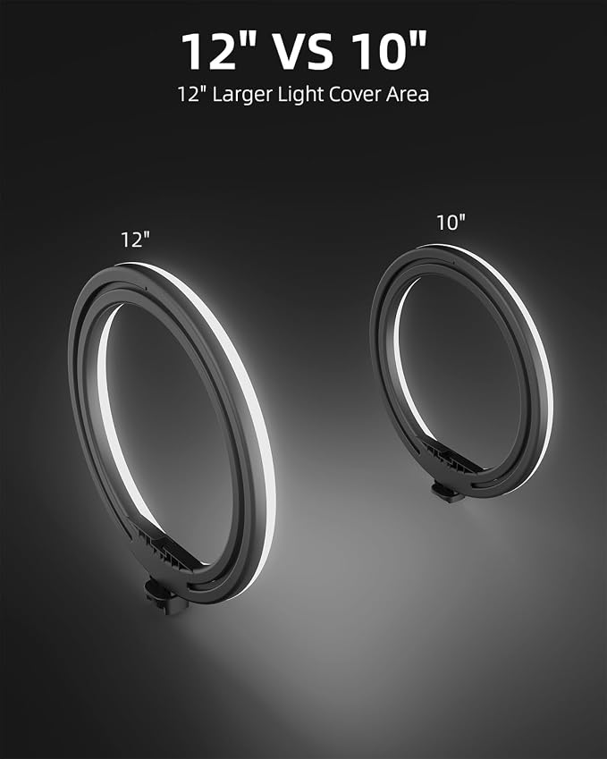 TODI 12" Ring Light with 63" extendable Tripod Stand, Selfie RingLight with Phone Holder and Selfie Remote, 2-in-1 Dimmable LED Ring Light for Makeup, Live Stream, Photography - Image 4