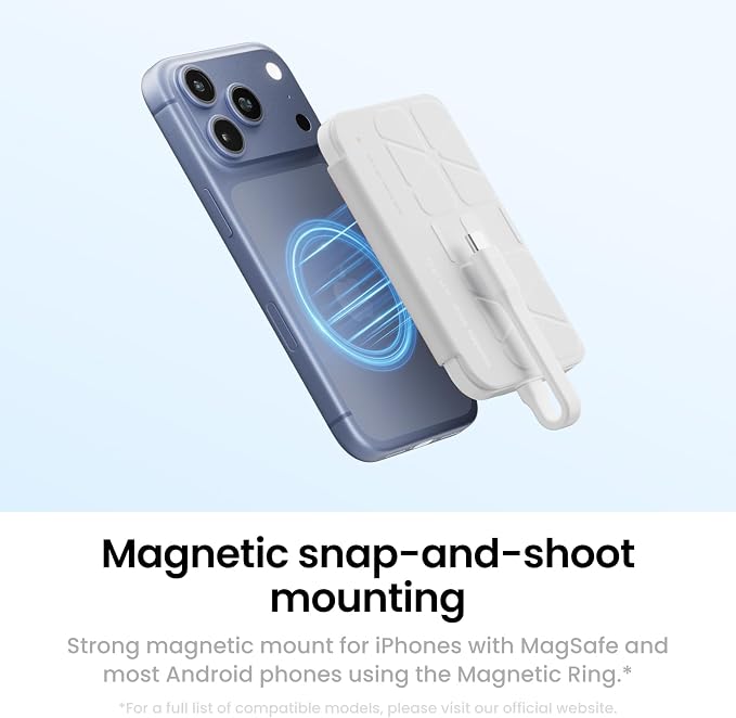 Insta360 Snap Selfie Screen with Light - 4K Magnetic Selfie Monitor Screen for Selfie, Vlogging, Compaitble with iphone 15/16/17 Pro, Adjustable Lighting, Touchscreen Control, Wired Instant Connection - Image 6
