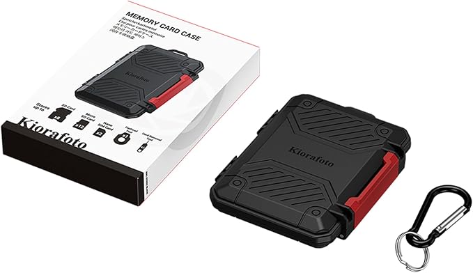 22 Slots SD MicroSD Memory Card Case, IP67 Waterproof Anti-Shock Memory Card Holder for 8 SD SDHC SDXC Cards, 12 MicroSD TF MSD Cards, 2 Nano SIM Storage Carrying Case - Black - Image 9