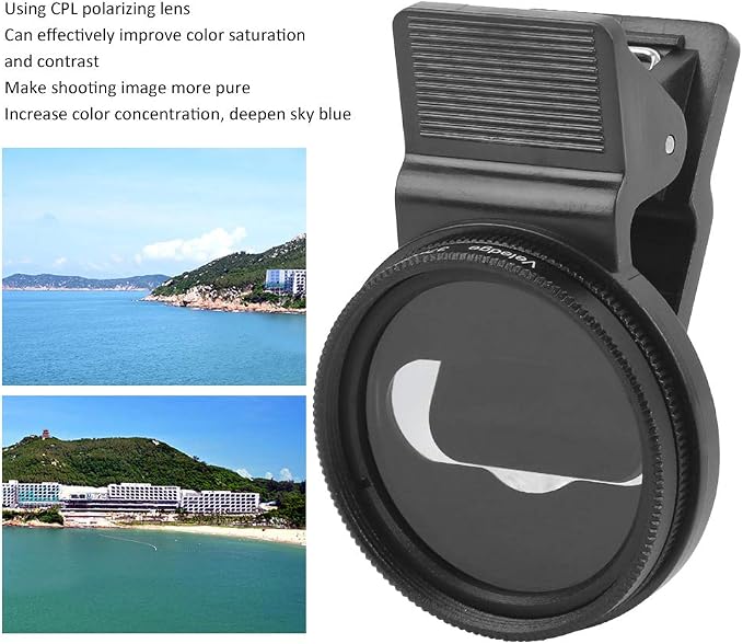 37mm CPL Polarizing Lens Filter, Portable Polarizer Camera Lens，Mobile Phone Clip Designed,Polarizer Lens Filter Improve Color Saturation and Contrast,for Eliminating or Reducing Light Spots - Image 4
