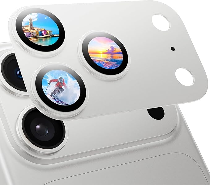 MAGIC JOHN 2 Pack Camera Lens Protector for iPhone 17 Pro Max 6.9” Sliver | Full Coverage, Metal Aluminum Alloy Camera Lens Film, HD Clear, Scratch Resistant, Case-Friendly by MAGICJOHN