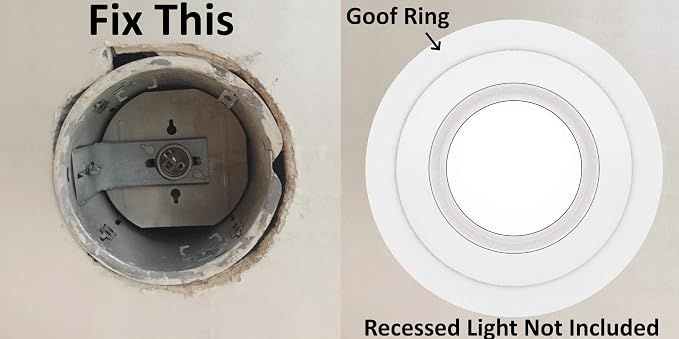 5 Pack Gloss White Goof Trim Ring for 8" Inch Recessed Can Lighting Down Light, Outer Diameter 8.6 Inches, Inner Diameter 6.2 Inches - Image 6