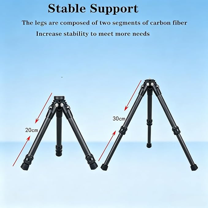 Heavy Duty Portable Carbon Fiber Desktop Mini Tripod Stand | 1/4" Screw for Insta360 X5/X4/X3/X2/RS,for Gimbal,Action Cam,Camcorder,Microphone,LED Light,Compact Mini Tripod - Image 2