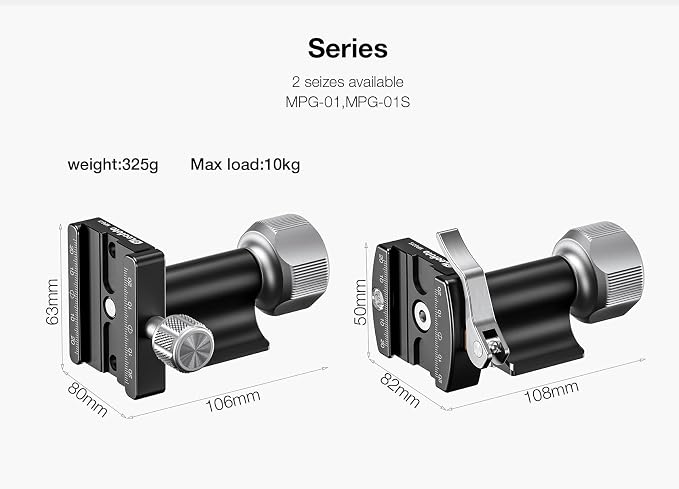 Leofoto MPG Monopod Head, Side Mount Tilt Head, 360° Vertical Tilting, 3/8" Mounting Thread, Arca Compatible (MPG-01S) - Image 7