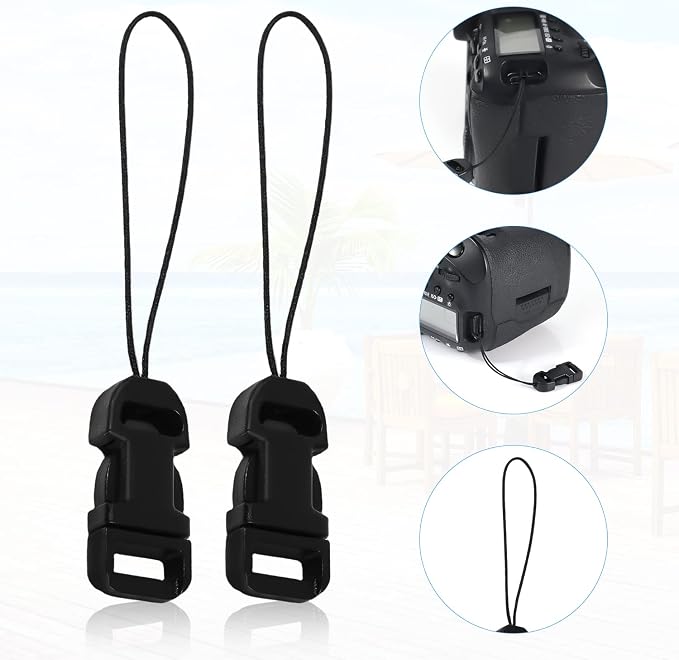 6pcs Camera Quick Release Strap, Adjustable Quick Release Buckle for Camera Strap Quick Release Clips Connector Buckles Connect Adapter to Camera Neck Strap (Black) - Image 3