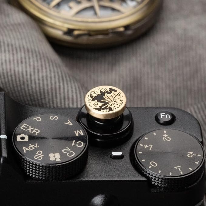Leaf Camera hot Shoe Cover and Camera Shutter Button for Nikon zf for Fujifilm X-T5 X-T4 X-T3 X-T30 II X-T20 X100VI X100V X100 X-PRO3 X-PRO2 X-S20 X-S10 (Brass Leaf Button) - Image 5