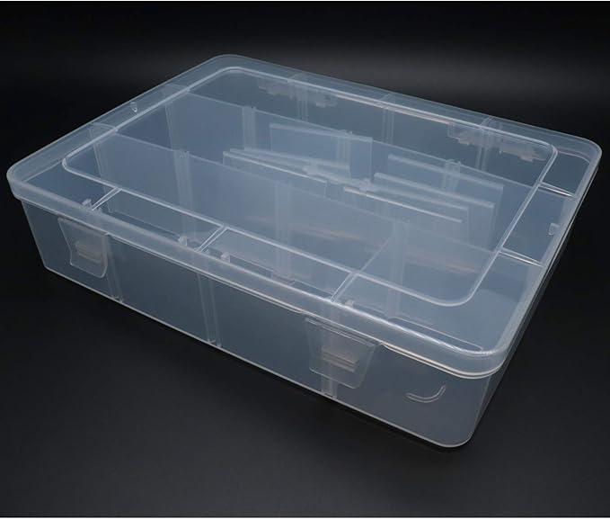 Xiaoyztan 12-Bin Clear Plastic Organizer with Adjustable Divider 7.3x4.9in | 12-grid organizer with adjustable dividers for jewelry, beads, tackle, and crafts - Image 5