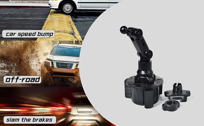 Universal Car Cup Holder Mount for Walkie Talkies & Microphones – Heavy-Duty Hands-Free Holder for Round Knob/Clip-On Radios, Two-Way Radios, and CB Mics - Image 5