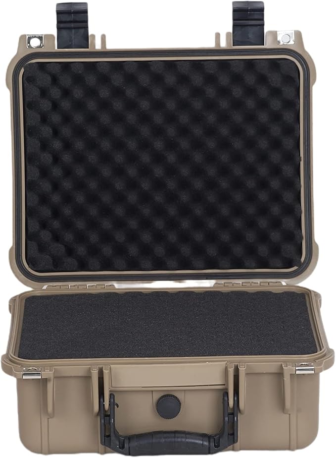 MEIJIA All Weather IP67 Waterproof Hard Camera Case,Hard Protective Case,Hard Case with Customizable Foam,Fit Use of Drones,Camera,Equipments,Pistols(Desert Tan,13.35 x11.63x5.98inches) - Image 4