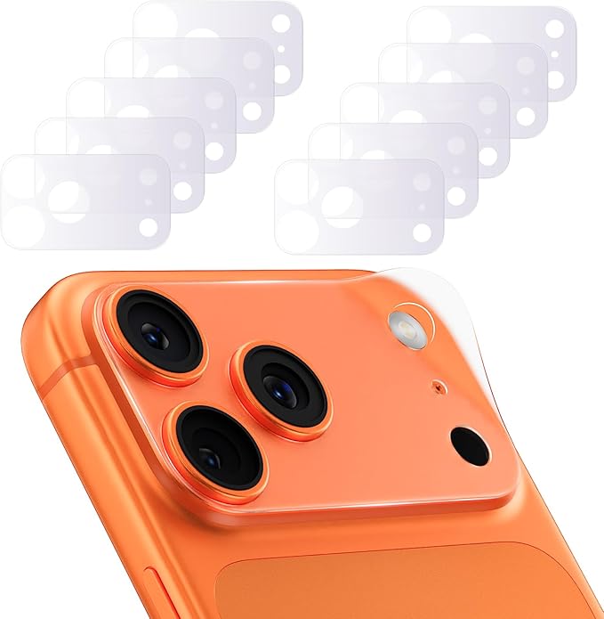 YWXTW 10 Pack Camera Lens Sticker for iPhone 17 Pro Max, [1:1 [Anti Fingerprint] Matte Camera Protective Film, Camera Skin Plateau Protector, Case Friendly by YWXTW