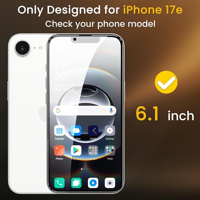 Romkasi 3 Pack Privacy Screen Protector for iPhone 17e 6.3 Inch with 3 Pack Camera Lens Protector, Anti Spy Tempered Glass Film, Anti-Scratch, Touch Sensitive, Case Friendly - Image 2