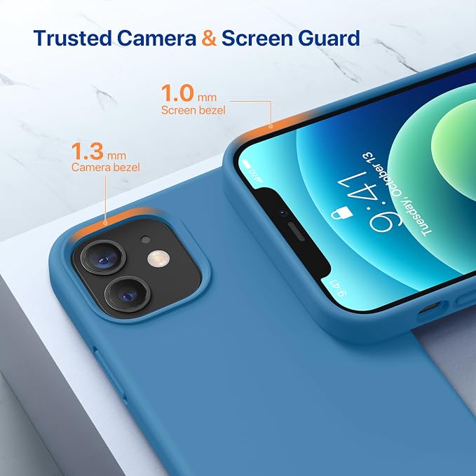 Miracase Silicone for iPhone 12 Case and iPhone 12 Pro Case, Capri Blue | Liquid Silicone Gel Rubber Shockproof Drop Protection Phone Case for iPhone 12/12 Pro 6.1 inch - Image 5