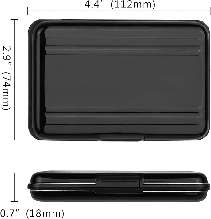 Aluminum Shock Resistant Carrying Box Holder Memory Card Storage Box Case Holder 8 Slots for SD SDHC MMC Micro SD TF Cards (Black) - Image 3