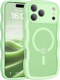 BENTOBEN Magnetic for iPhone 17 Pro Case, Cute Wavy Full Camera Protection [Compatible with MagSafe] Matte Anti-Slip Bumper Women Girls Boys Protective Cover for 17 Pro 6.3", Matcha Green by BENTOBEN