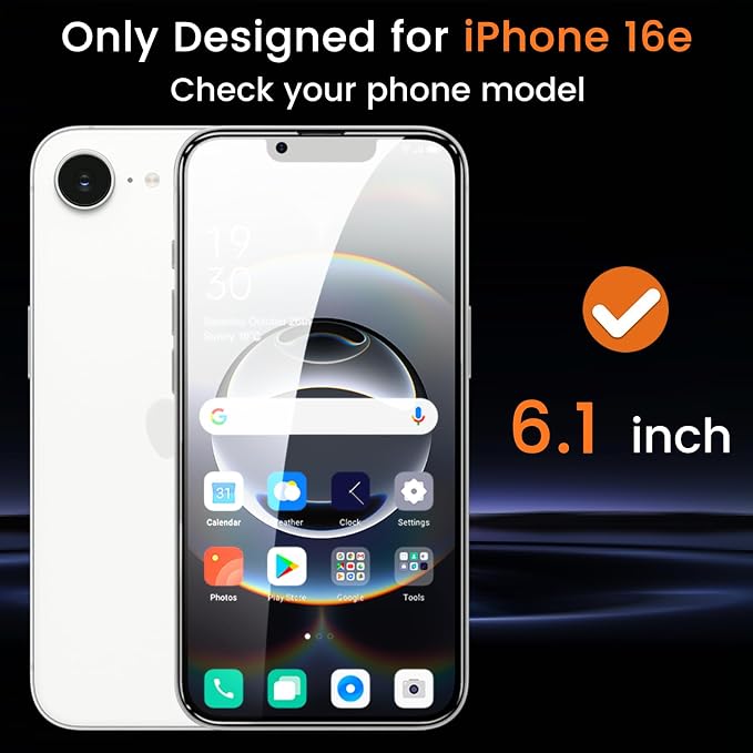 Lesakit 3+3 Pack Privacy Screen Protector for iPhone 16e 6.1-Inch with 3 Pack Camera Lens Protector, Anti Spy Tempered Glass Film 9H Hardness Bubble Free Case Friendly - Image 2