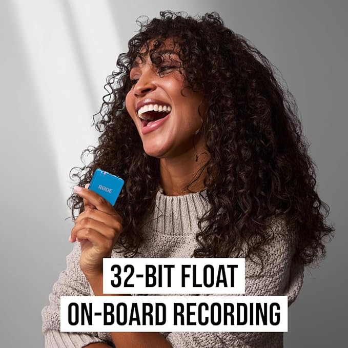 RØDE Wireless GO (Gen 3) – Compact Wireless Mic – Pristine Audio, 32-bit Float Recording, Automatic Level Control, for Phones, Cameras and Computers (Blue) - Image 3